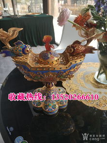 富貴雙金 景泰藍(lán) 李佩卿大師作品 掐絲琺瑯工藝品